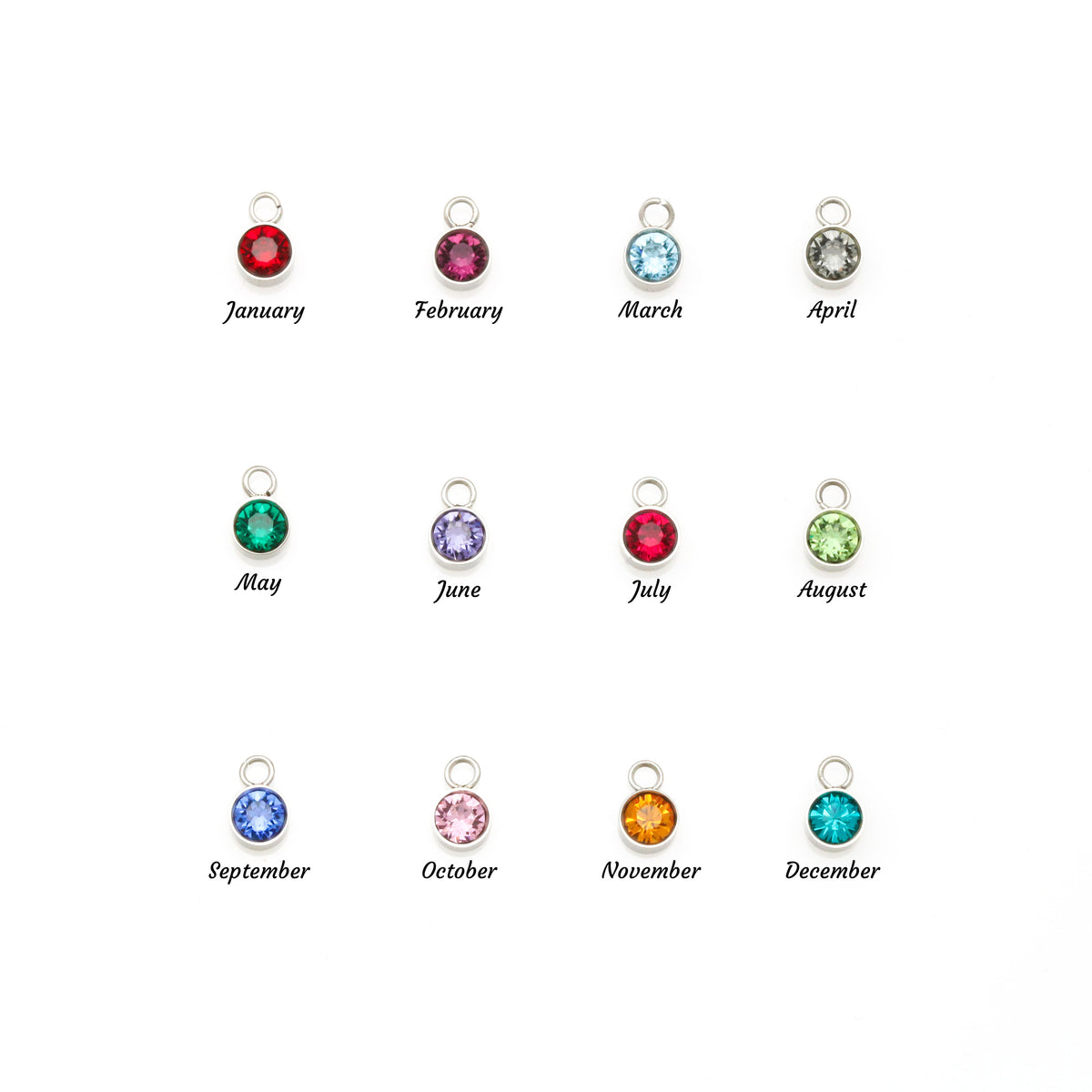 Name Necklace with Her Birthstone
