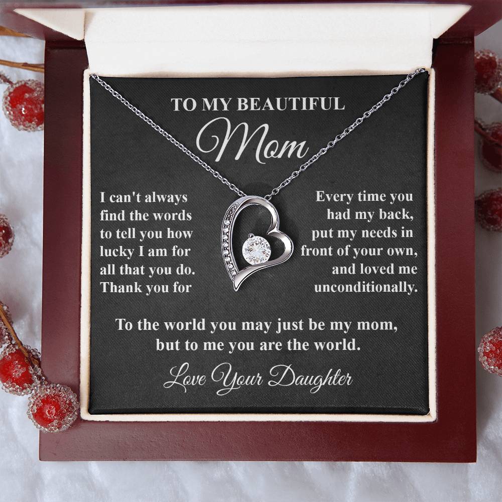 Mother's Tribute From Daughter Forever Love Necklace