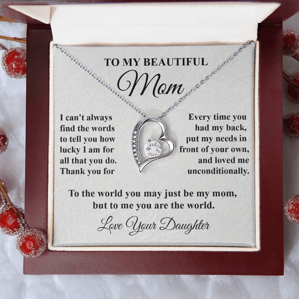 Mom's Tribute From Daughter Forever Love Necklace