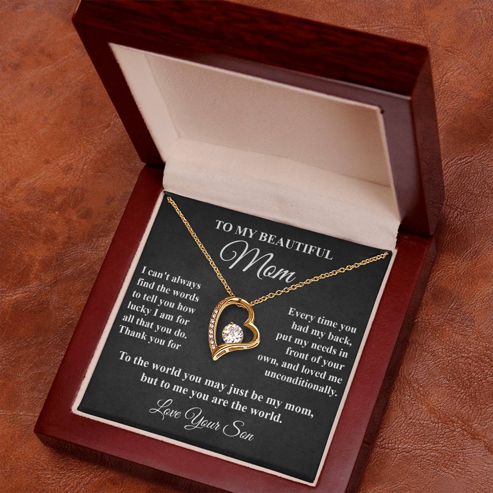 Mother's Tribute From Son Forever Love Necklace