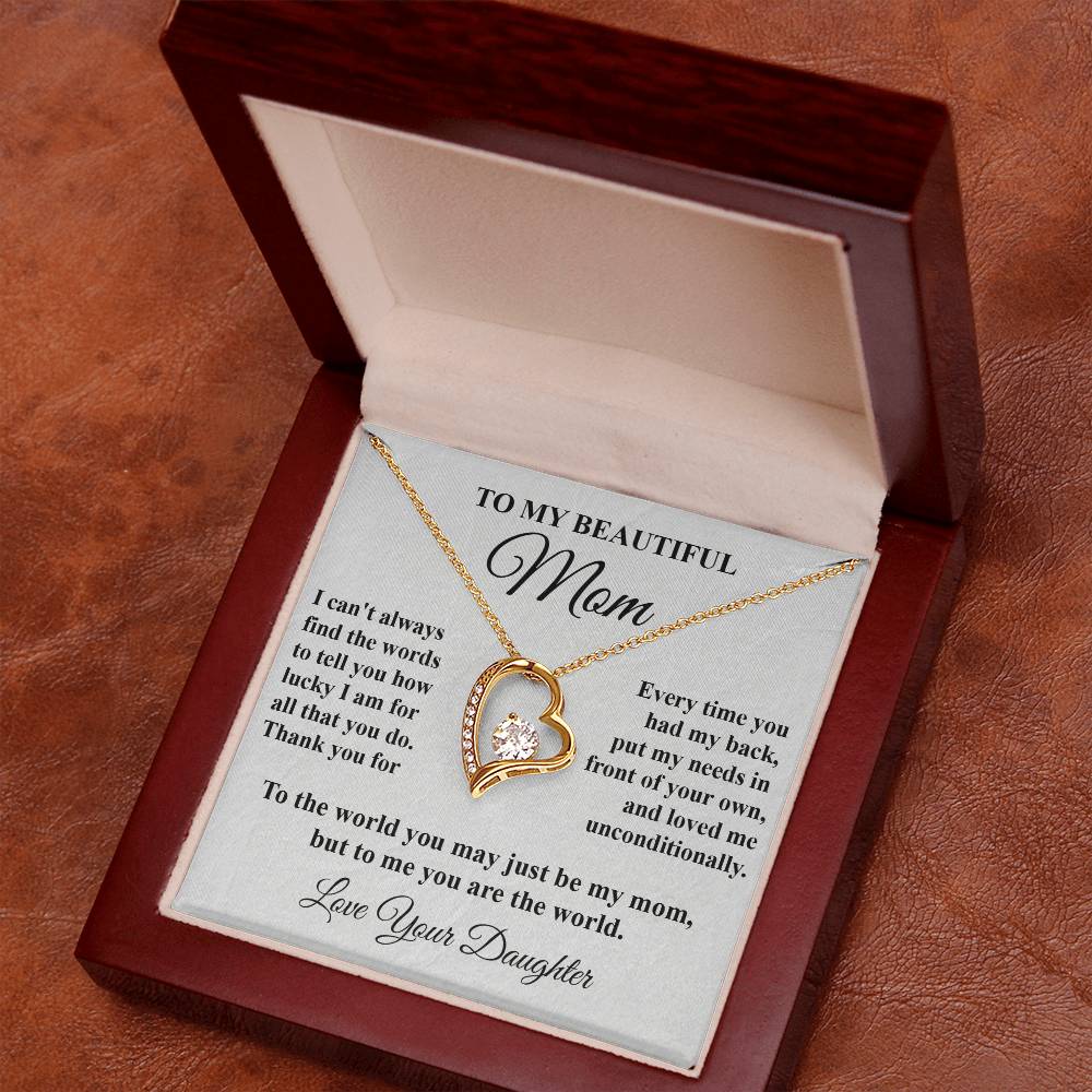 Mom's Tribute From Daughter Forever Love Necklace