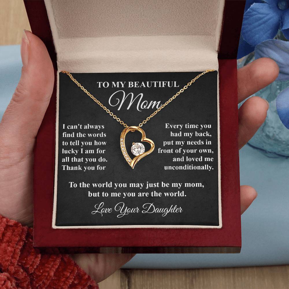 Mother's Tribute From Daughter Forever Love Necklace