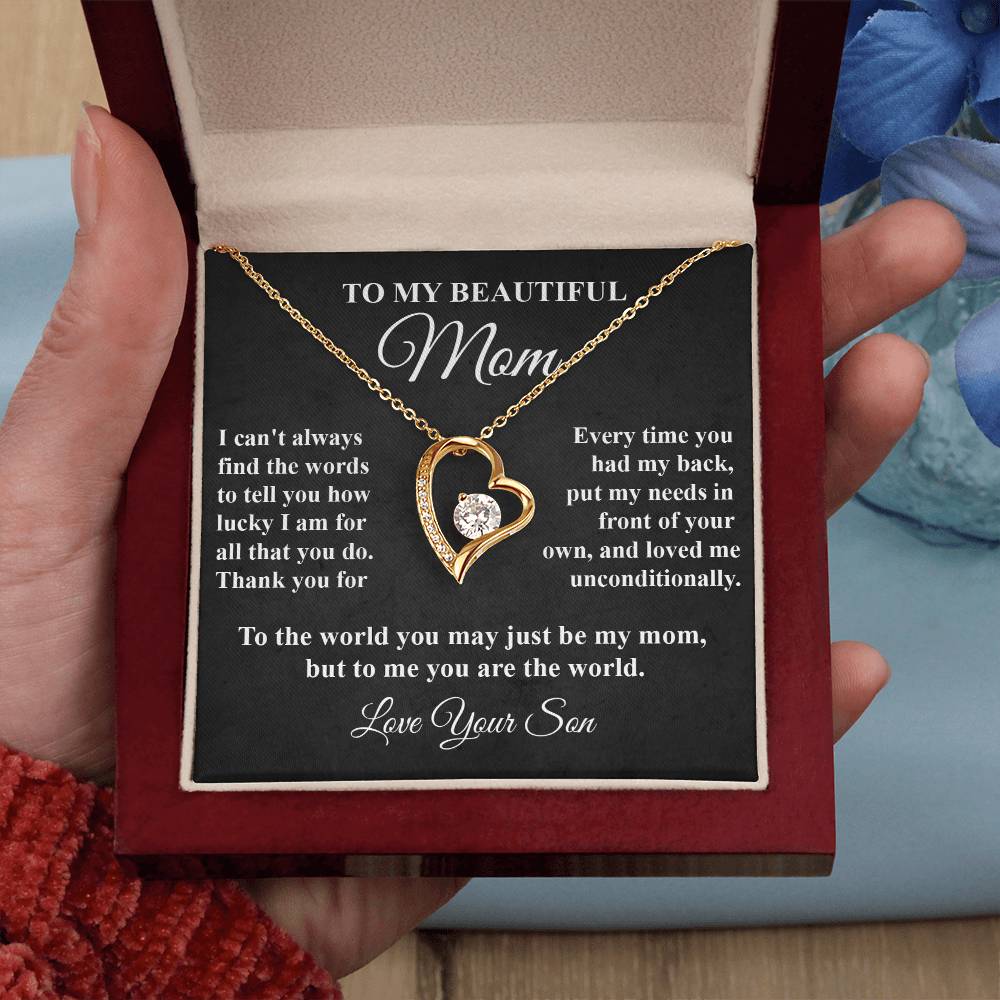 Mother's Tribute From Son Forever Love Necklace