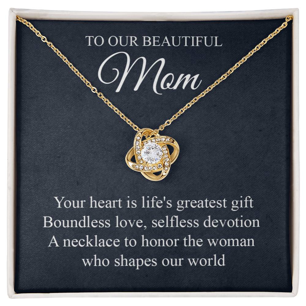 Mother's Touch Navy Necklace Card