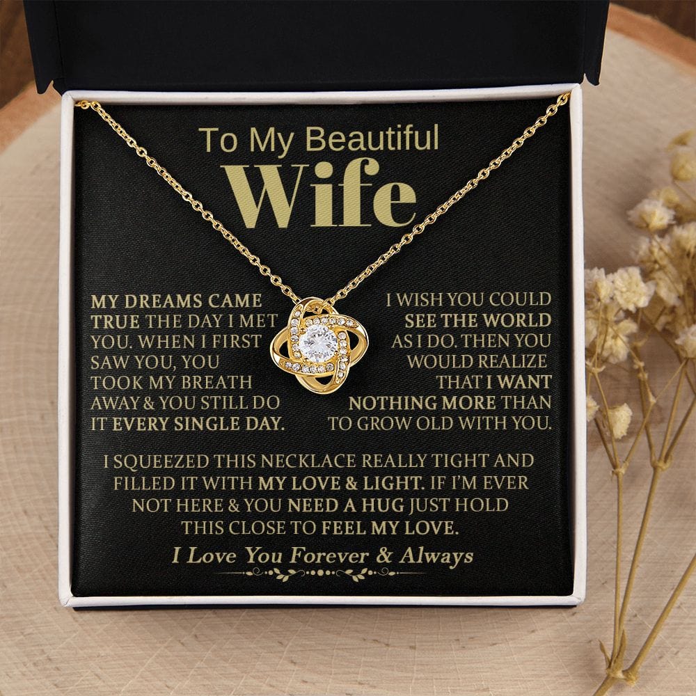 To My Beautiful Wife - Love Knot Necklace