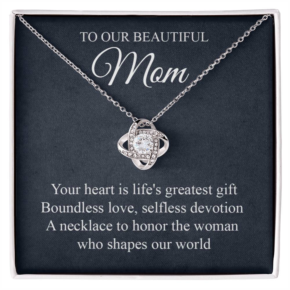 Mother's Touch Navy Necklace Card