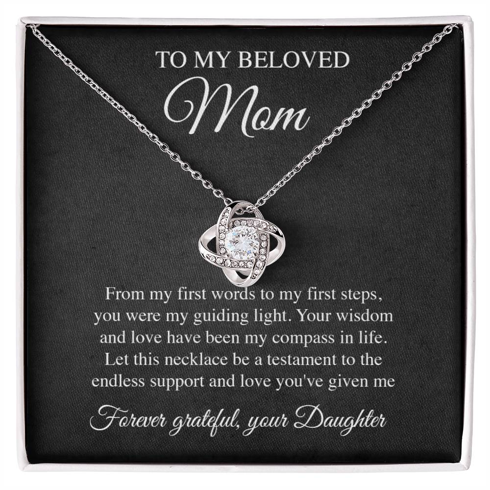 Mom's Step Through Life Crest Necklace Card Daughter