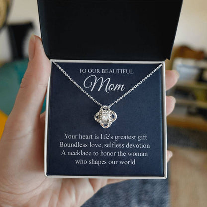 Mother's Touch Navy Necklace Card