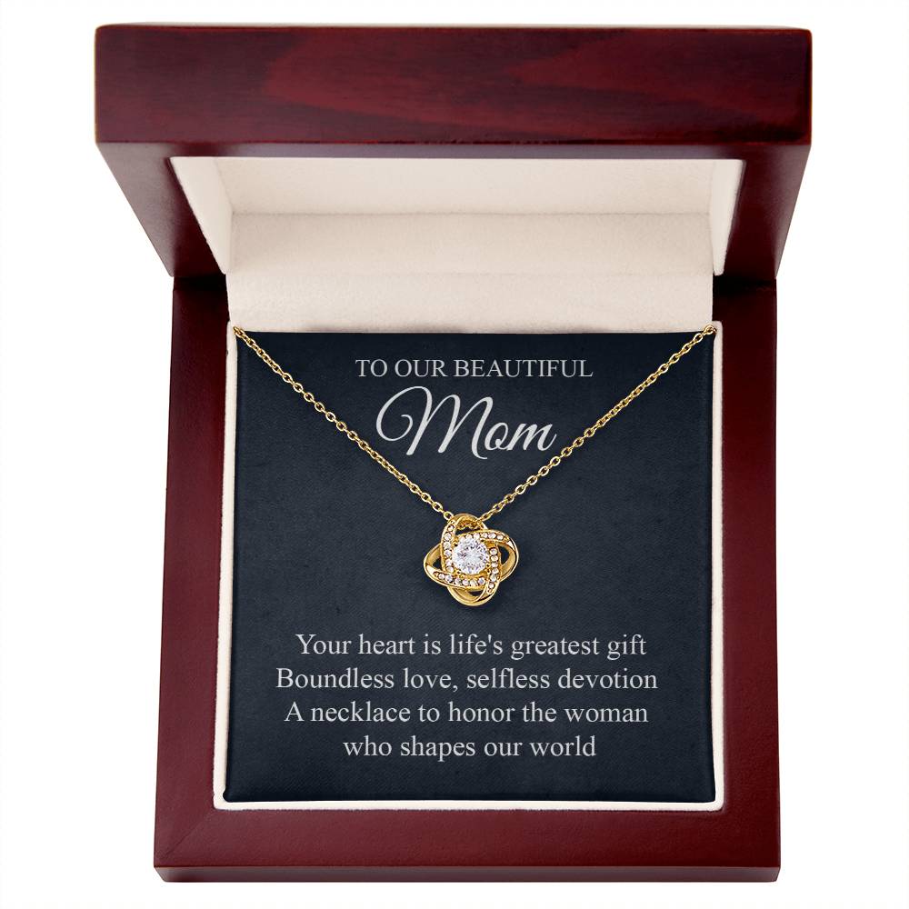 Mother's Touch Navy Necklace Card