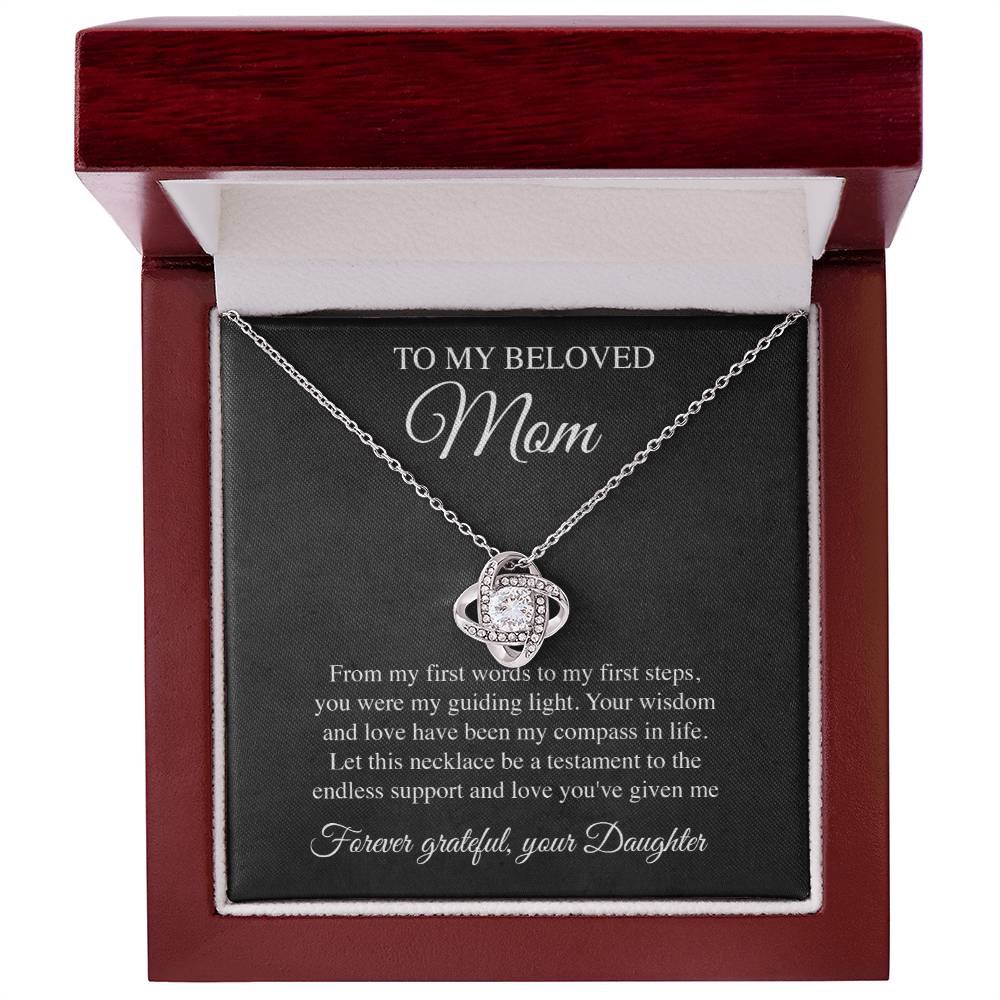 Mom's Step Through Life Crest Necklace Card Daughter