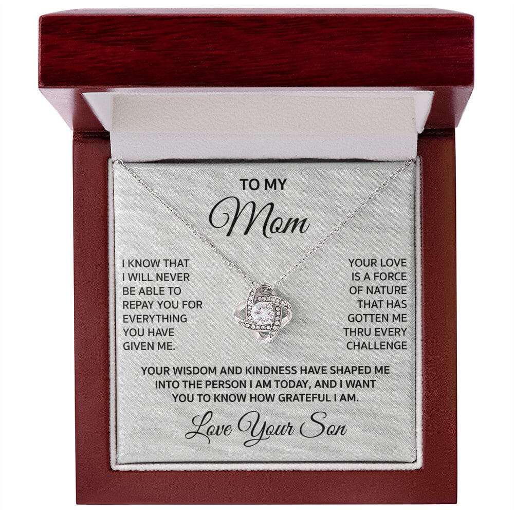 Son to Mother "Your Wisdom & Kindness have Shaped Me" Necklace