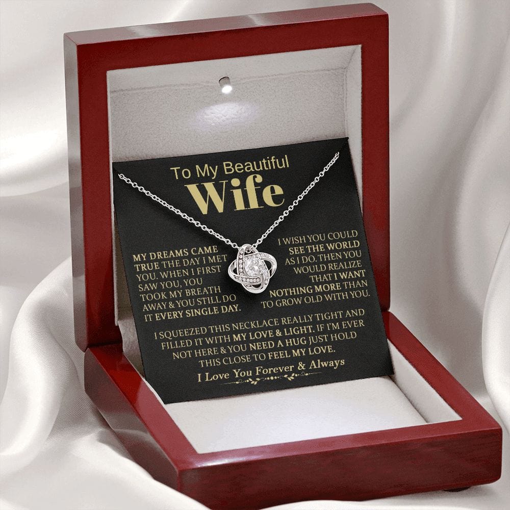 To My Beautiful Wife - Love Knot Necklace