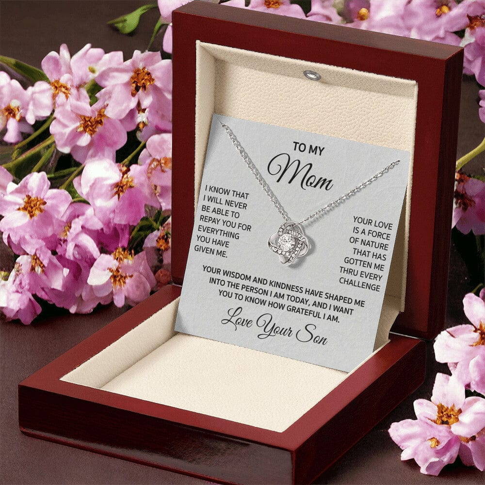 Son to Mother "Your Wisdom & Kindness have Shaped Me" Necklace