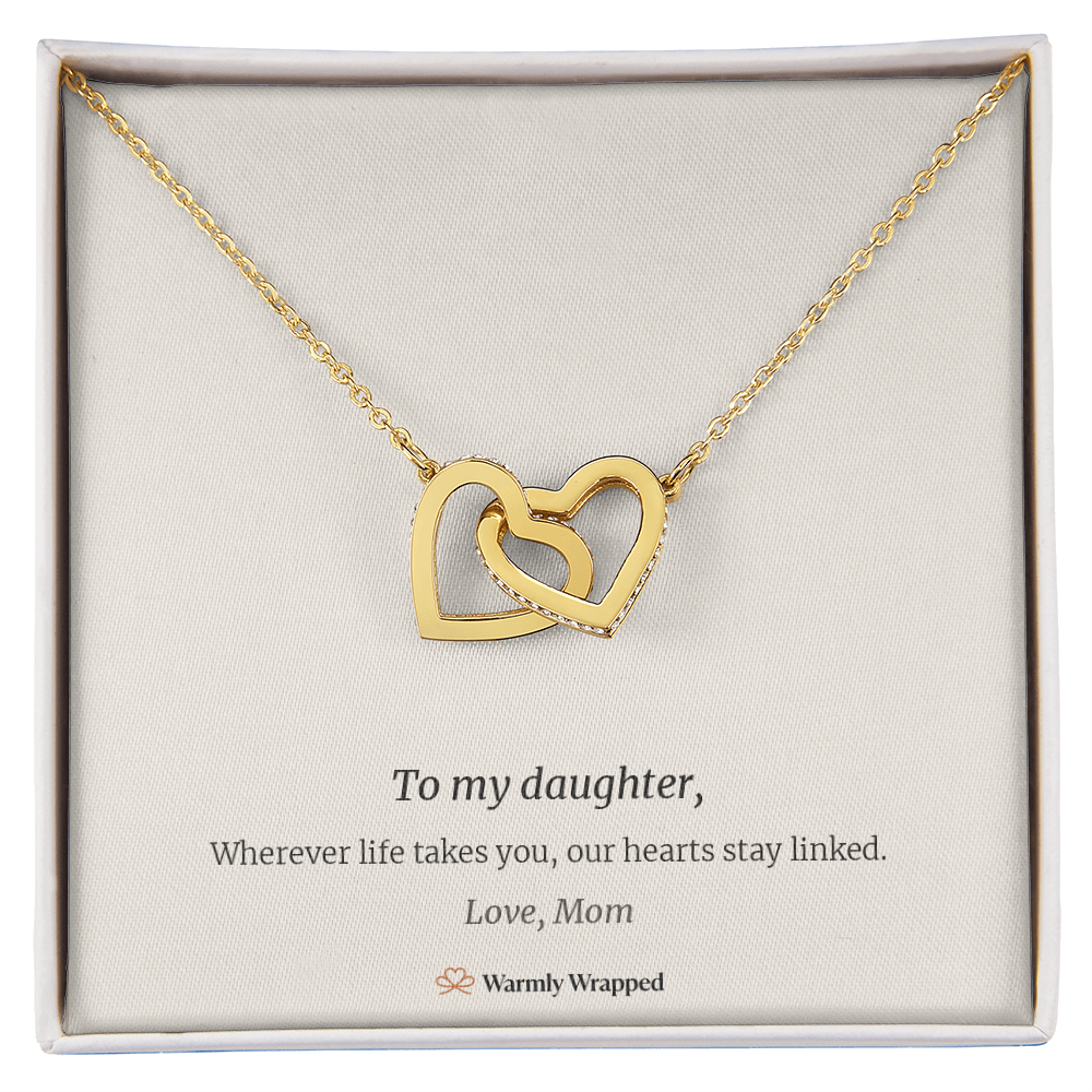 To My Daughter Linked Hearts Necklace