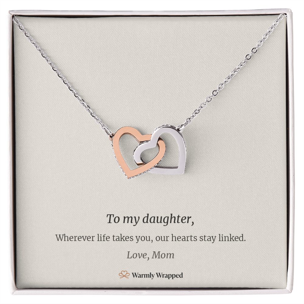 To My Daughter Linked Hearts Necklace