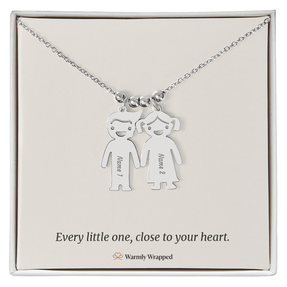 Mom & Kids Name Charm Necklace