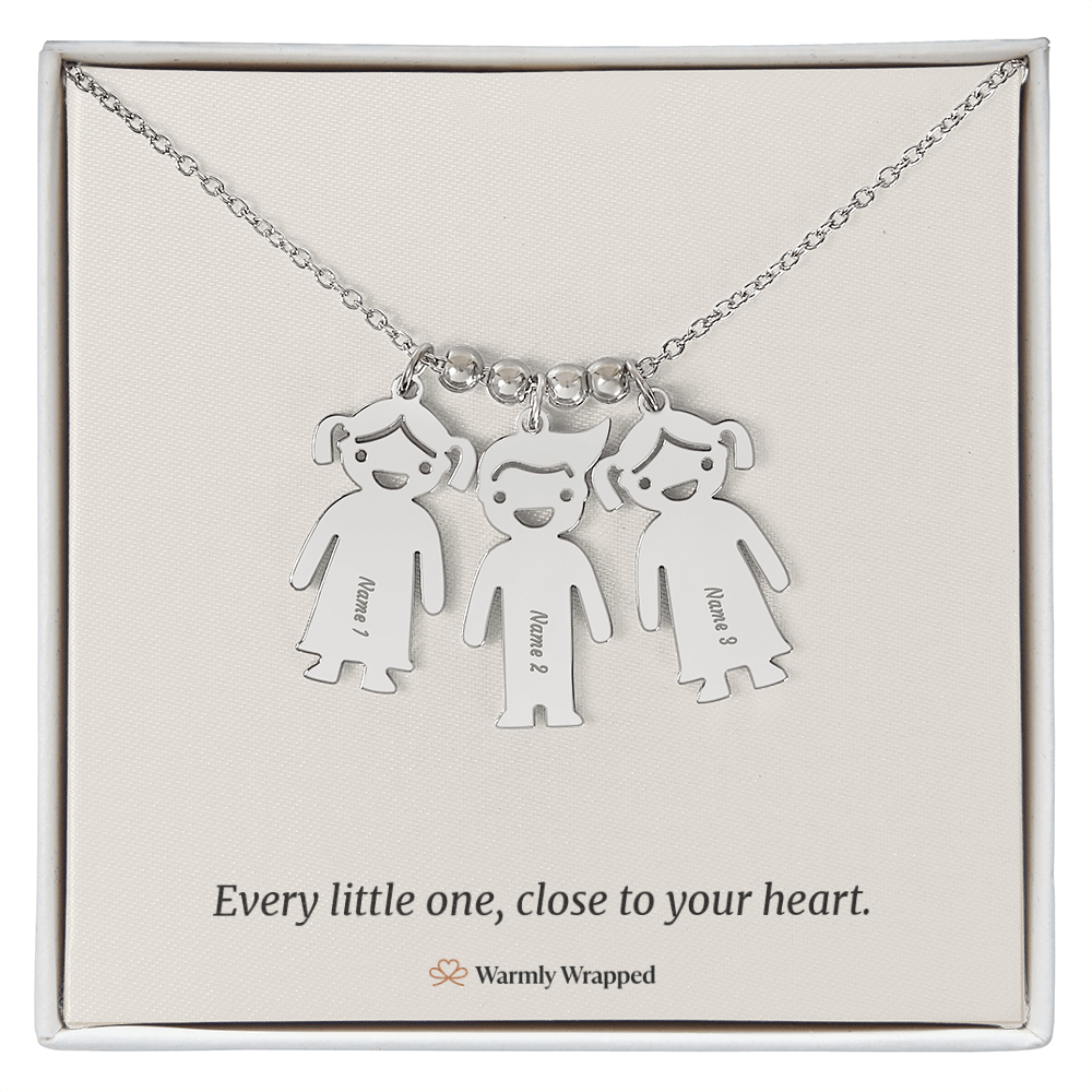 Mom & Kids Name Charm Necklace