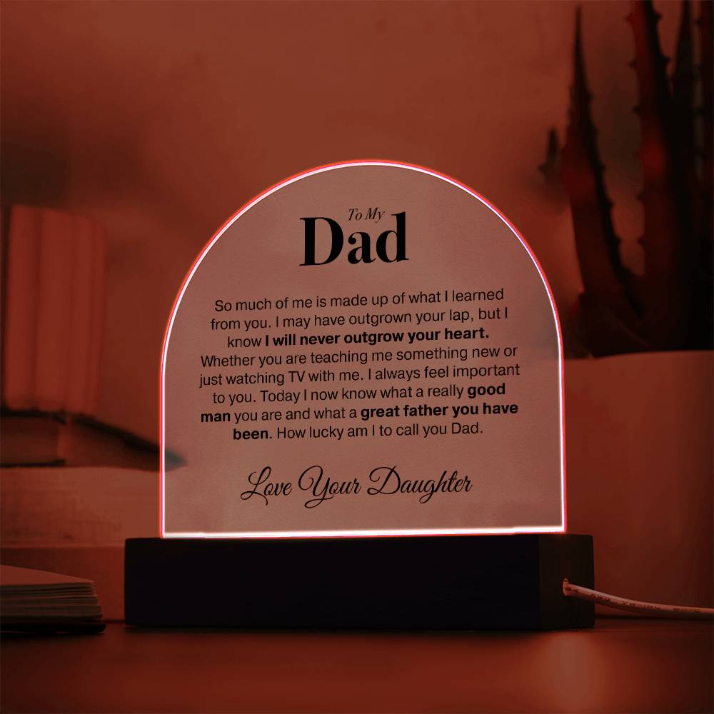 Dad Love Daughter "So Much Of Me..." | Acrylic Led Night Light