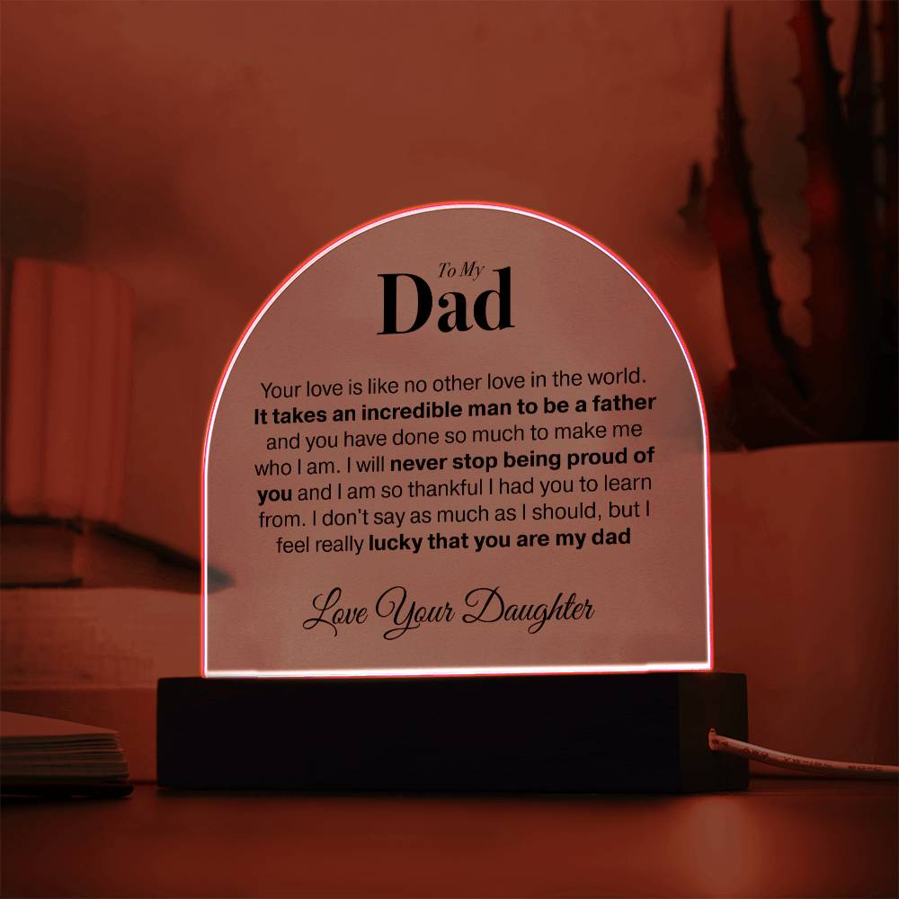 Dad Love Daughter "Your Love is Like..." | Acrylic Led Night Light