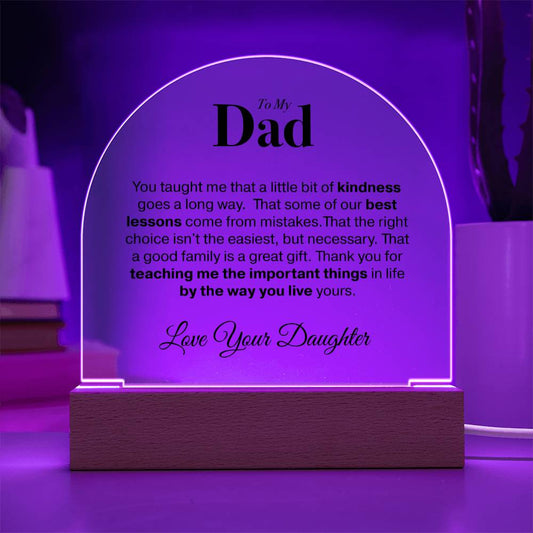 Dad Love Daughter "You Taught Me..." | Acrylic Led Night Light