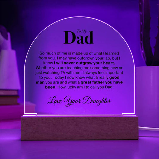 Dad Love Daughter "So Much Of Me..." | Acrylic Led Night Light