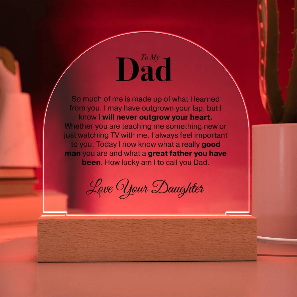 Dad Love Daughter "So Much Of Me..." | Acrylic Led Night Light