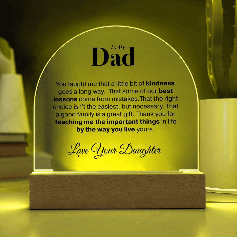 Dad Love Daughter "You Taught Me..." | Acrylic Led Night Light