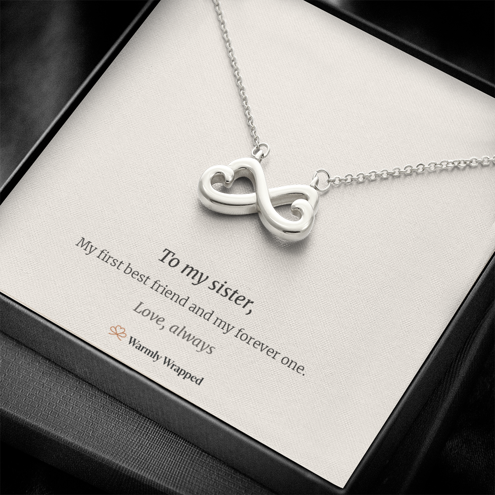 To My Sister Infinity Heart Necklace