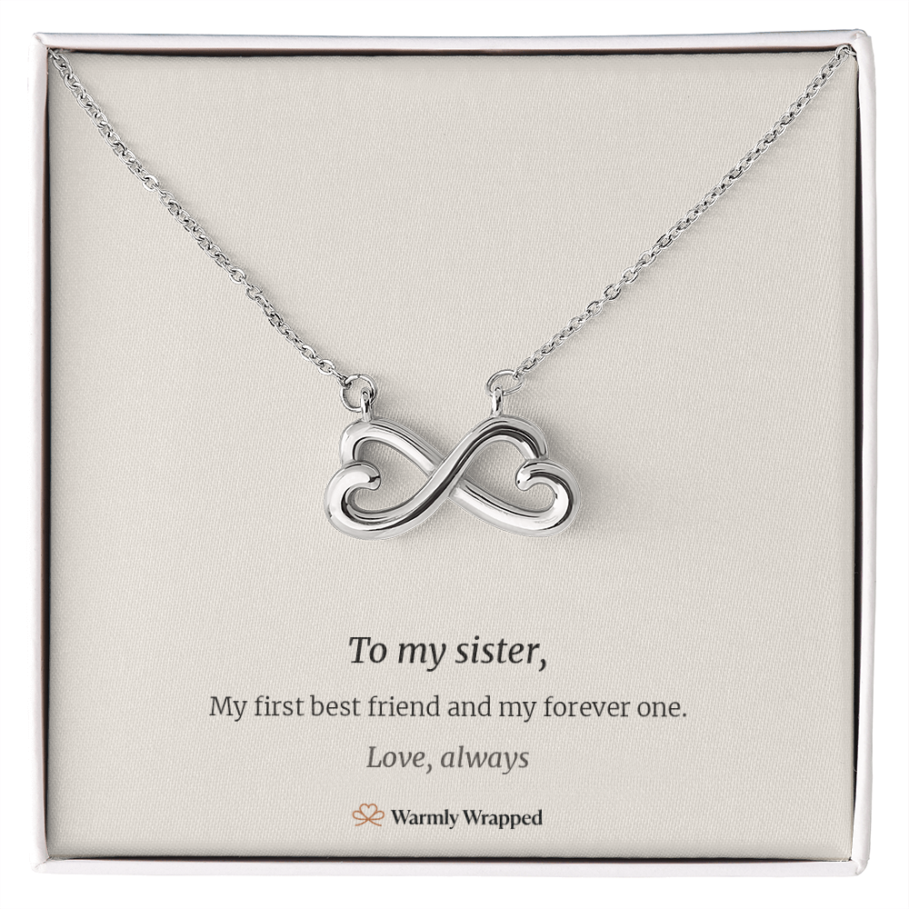 To My Sister Infinity Heart Necklace