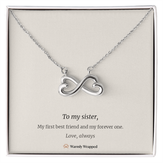 To My Sister Infinity Heart Necklace