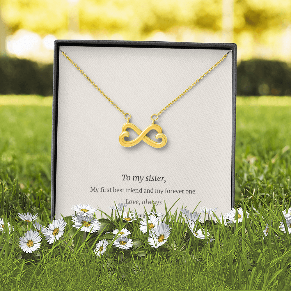 To My Sister Infinity Heart Necklace