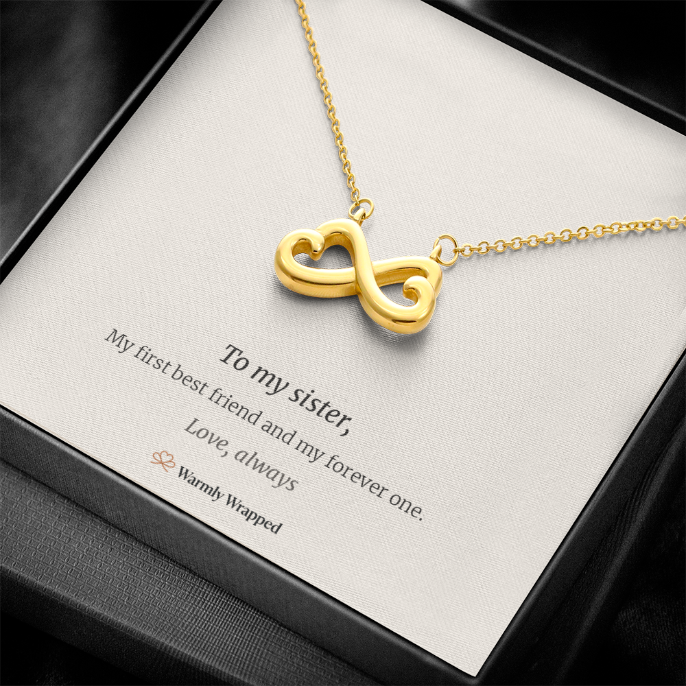 To My Sister Infinity Heart Necklace