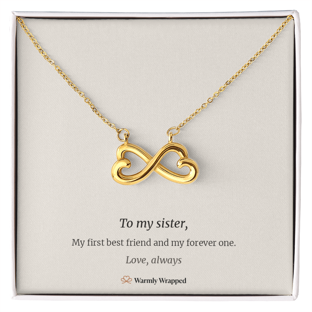 To My Sister Infinity Heart Necklace