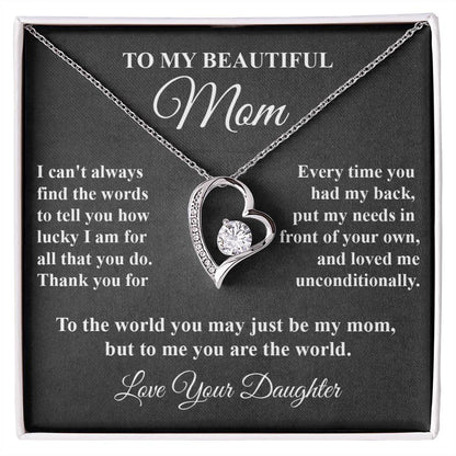 Mother's Tribute From Daughter Forever Love Necklace