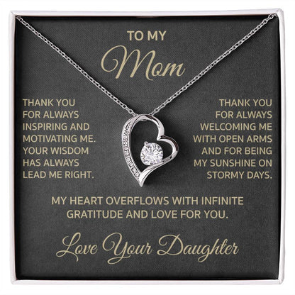 Daughter to Mother "Thank you for Inspiring Me" Necklace