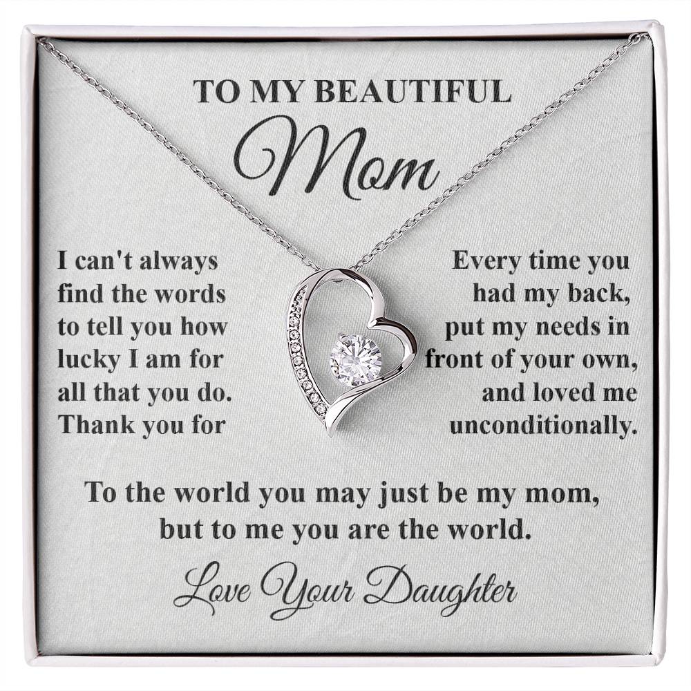 Mom's Tribute From Daughter Forever Love Necklace