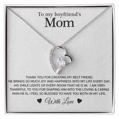 To My Boyfriend's Mom Thank You For Him Necklace