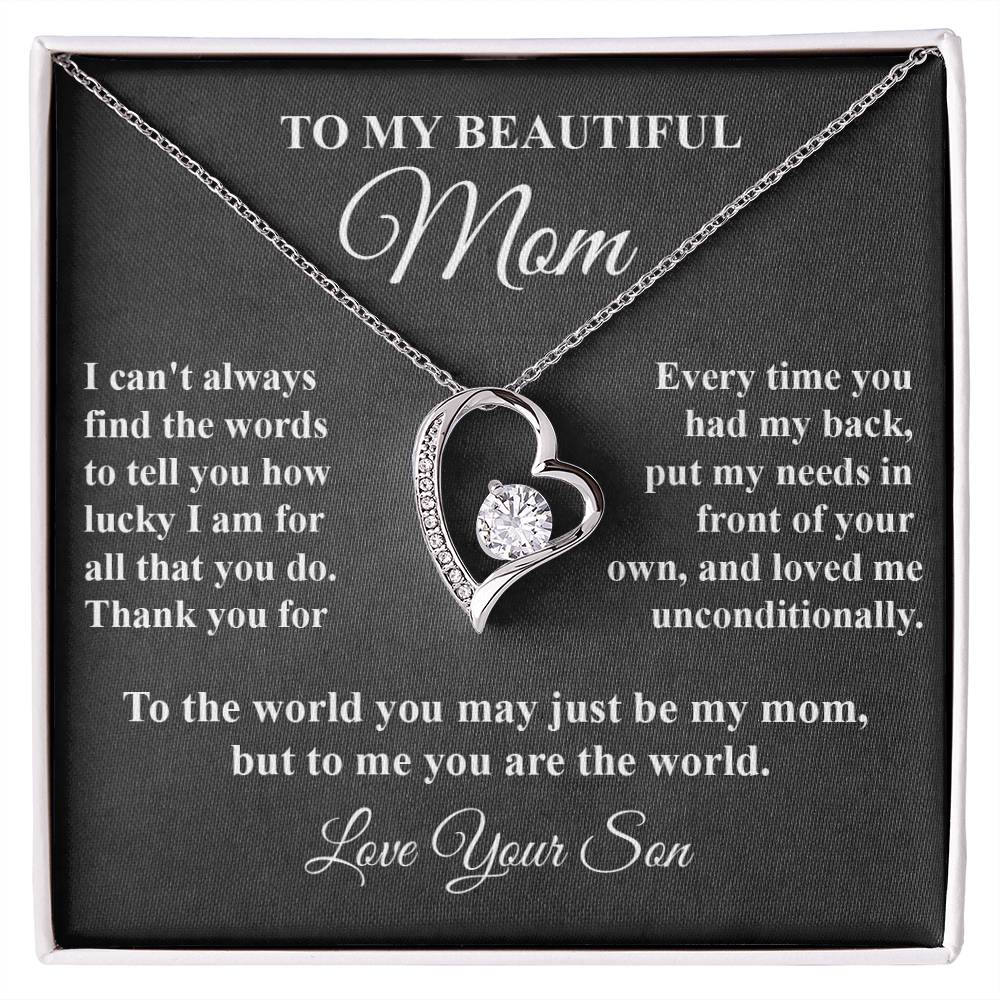 Mother's Tribute From Son Forever Love Necklace