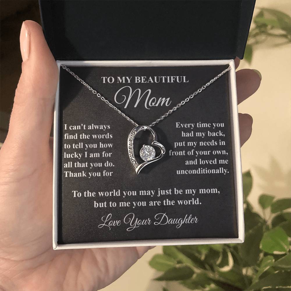 Mother's Tribute From Daughter Forever Love Necklace