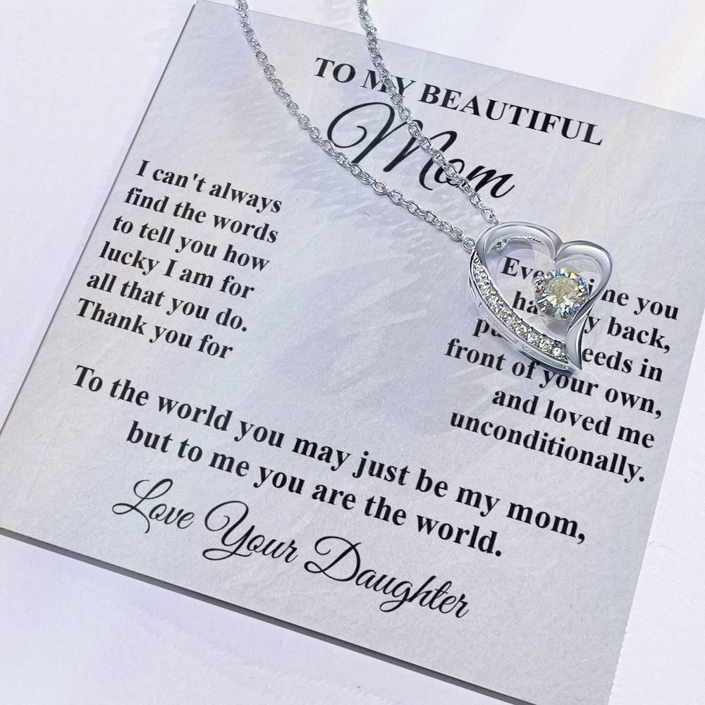 Mom's Tribute From Daughter Forever Love Necklace