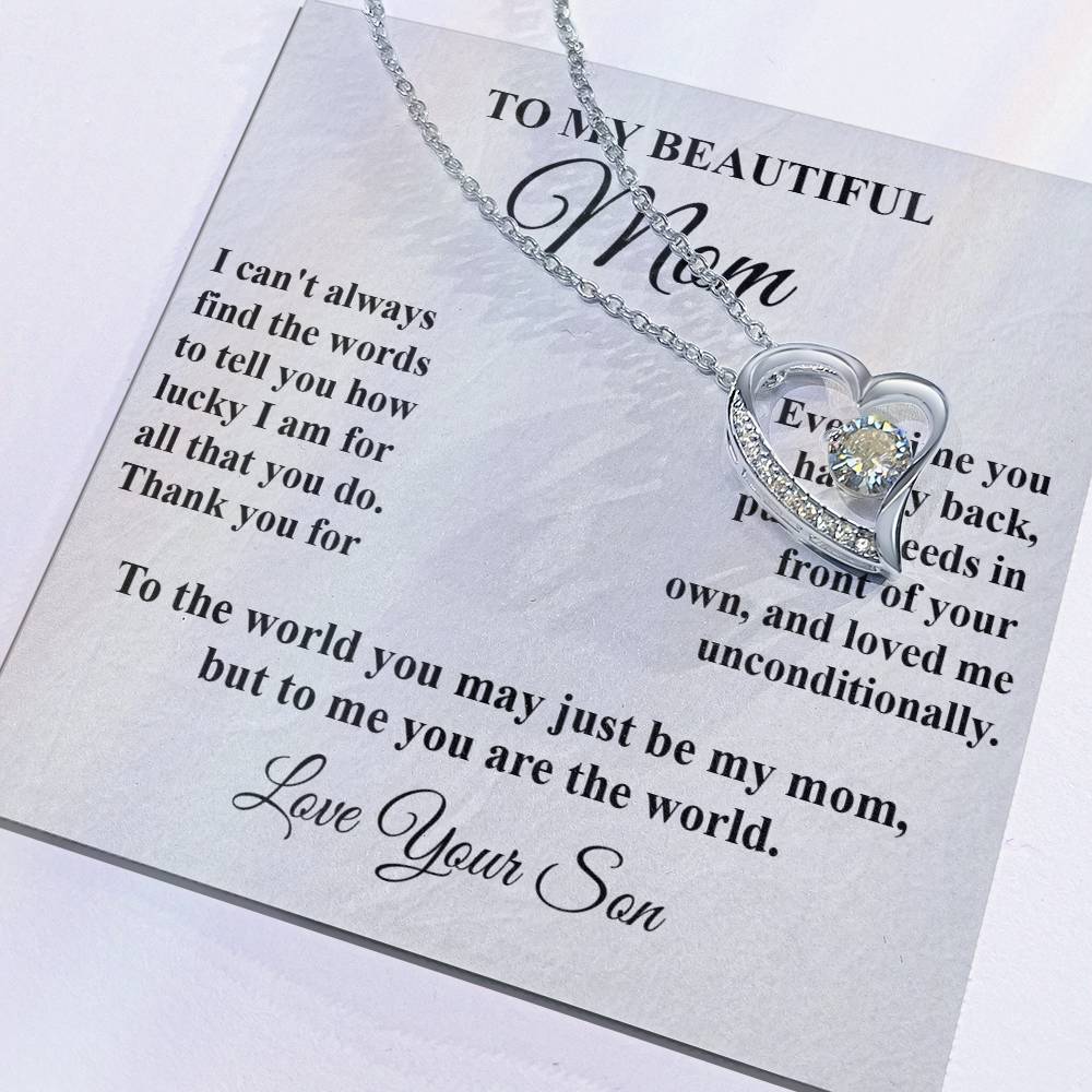 Mom's Tribute From Son Forever Love Necklace