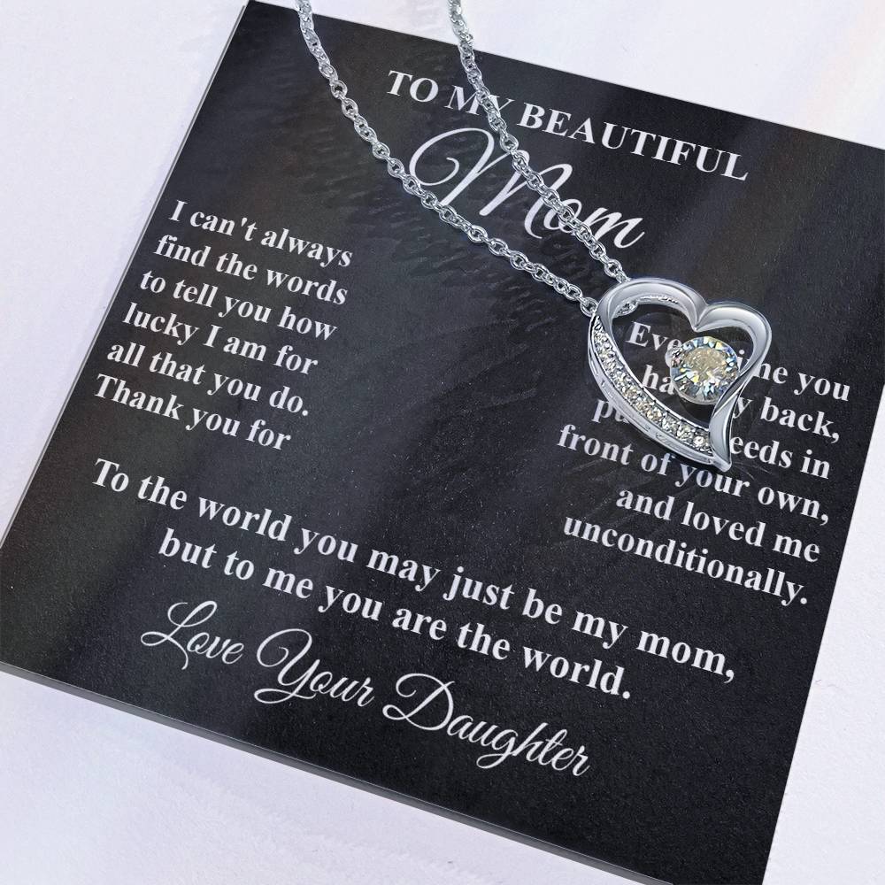 Mother's Tribute From Daughter Forever Love Necklace