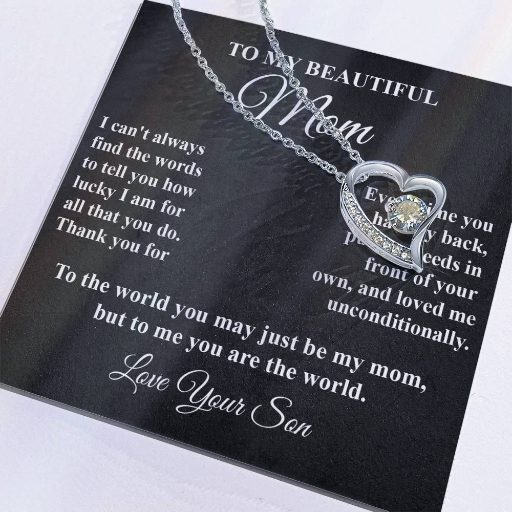 Mother's Tribute From Son Forever Love Necklace