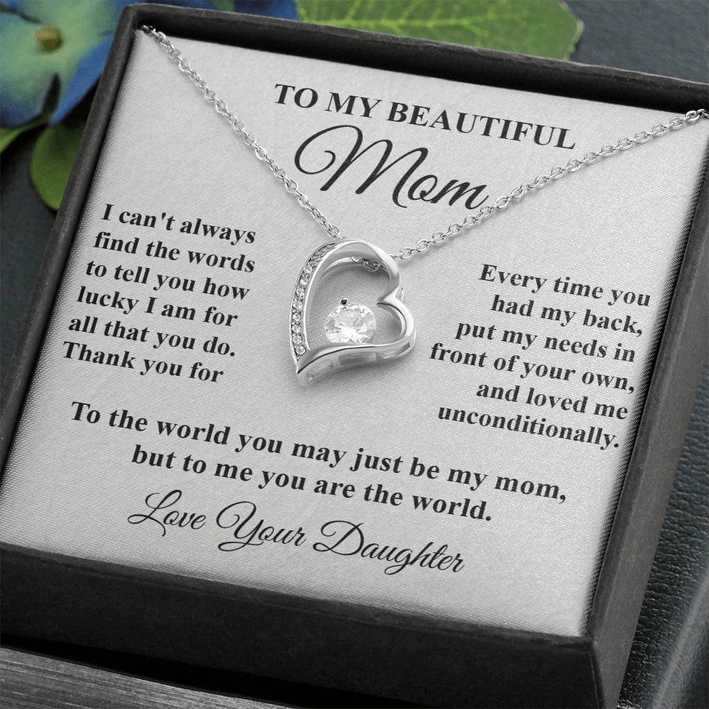 Mom's Tribute From Daughter Forever Love Necklace