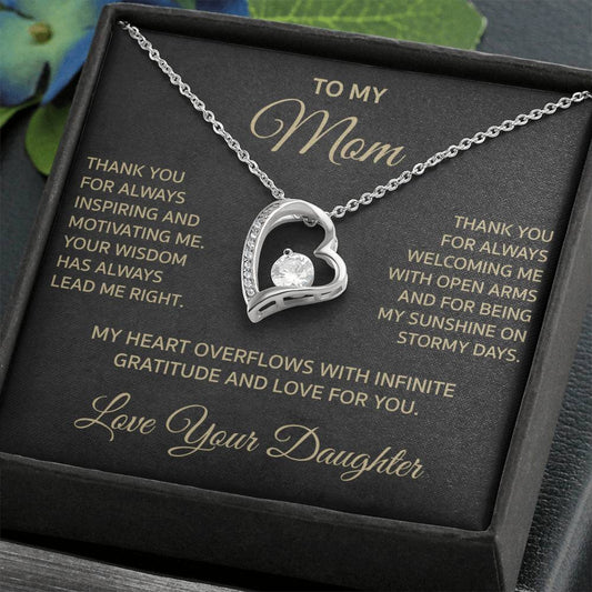 Daughter to Mother "Thank you for Inspiring Me" Necklace