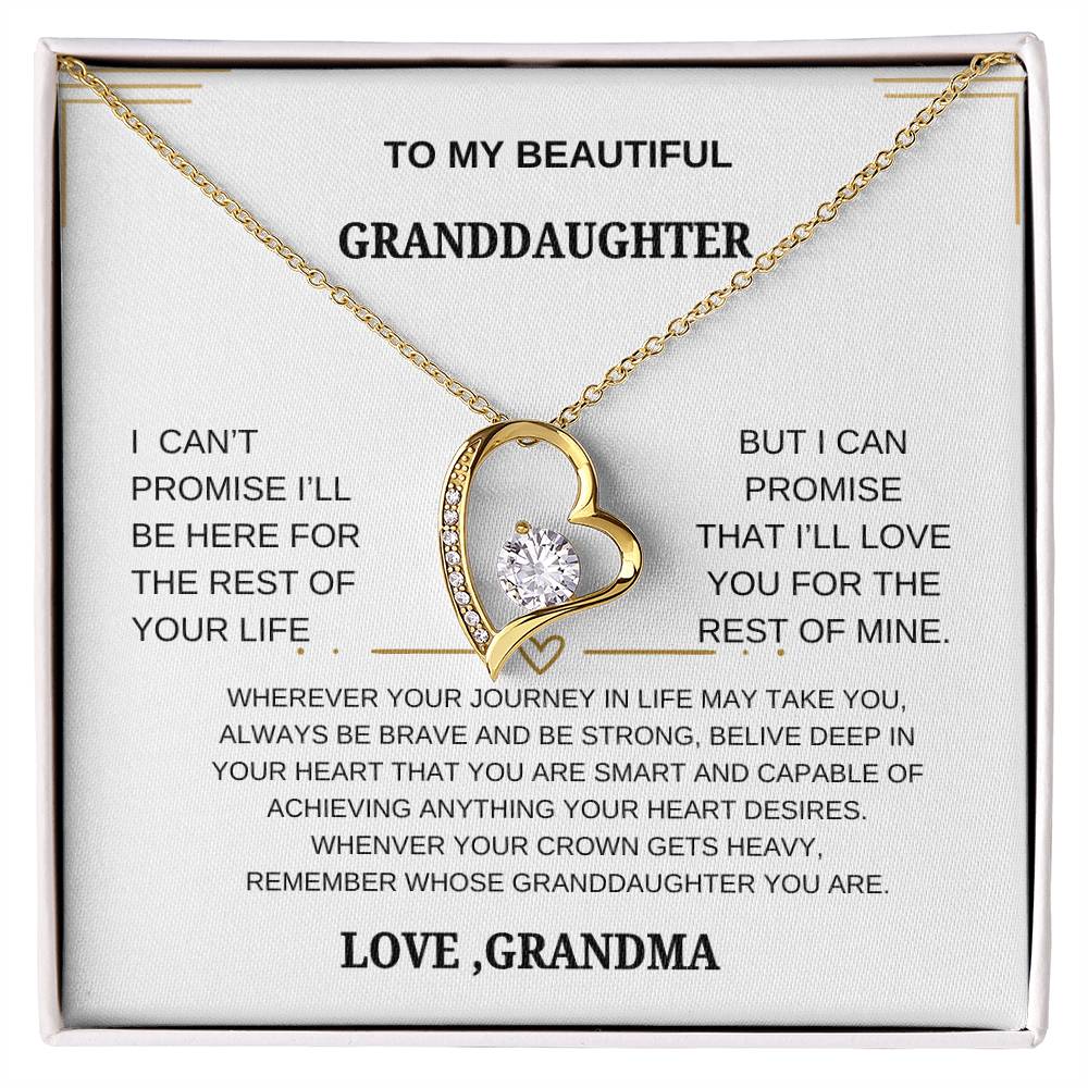 To My Beautiful Granddaughter| Forever Love Necklace