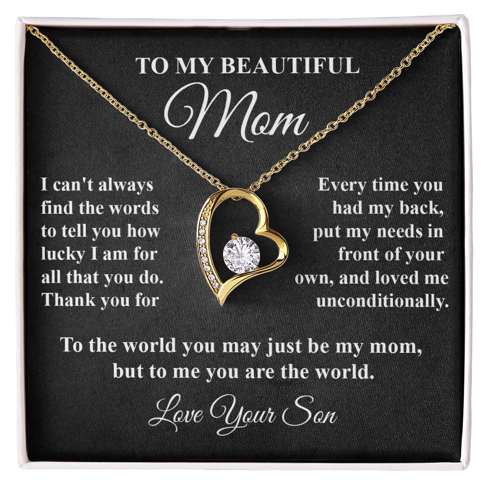 Mother's Tribute From Son Forever Love Necklace