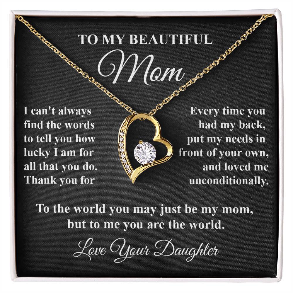 Mother's Tribute From Daughter Forever Love Necklace