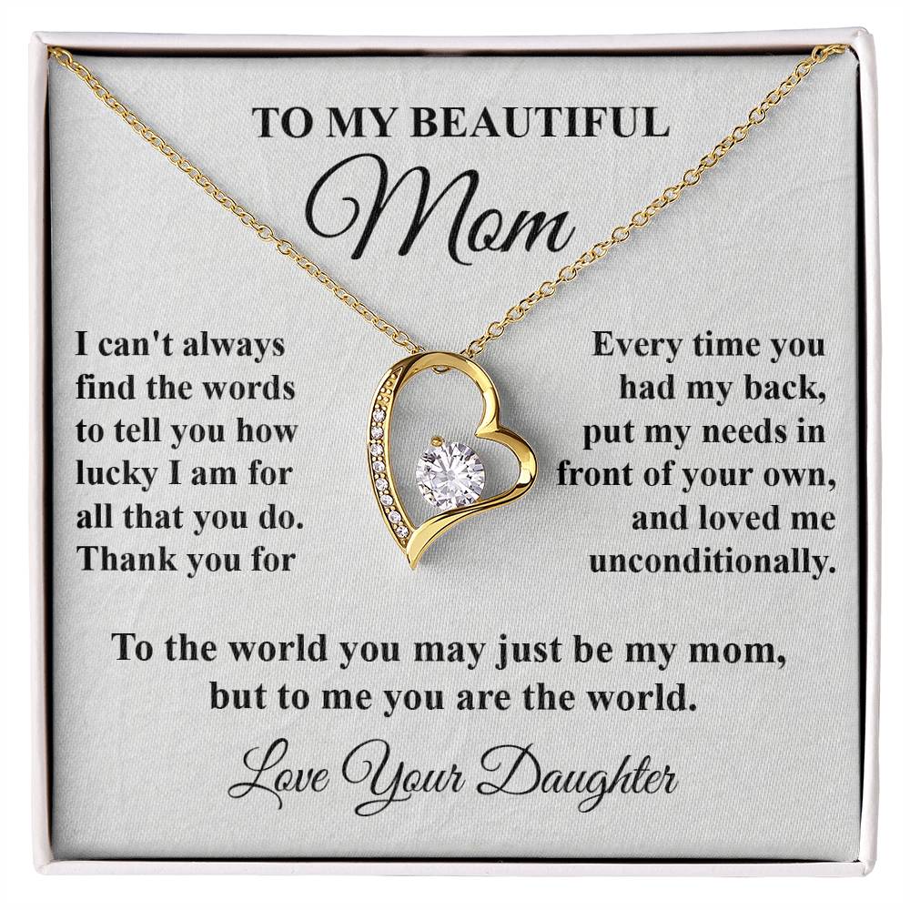 Mom's Tribute From Daughter Forever Love Necklace