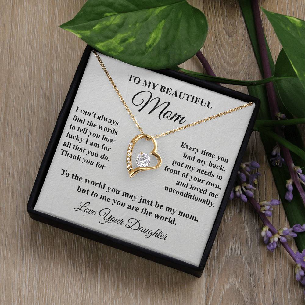 Mom's Tribute From Daughter Forever Love Necklace